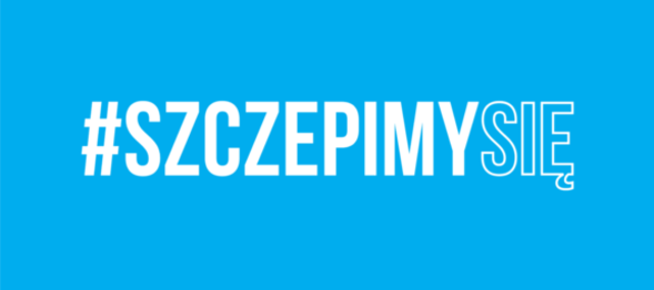 Baner z napisem "szczepimy się