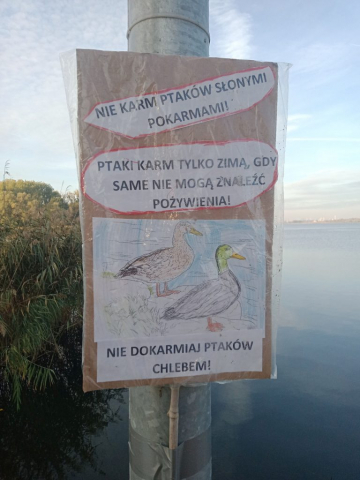 Plakt "Nie karm ptaków słonymi pokarmami"