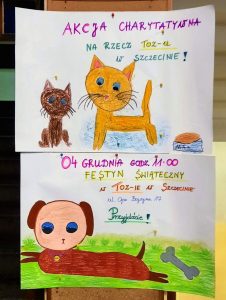 Dzieci w świetlicy wykonały również piękne karteczki świąteczne