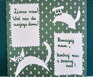 Dzieci w świetlicy wykonały również piękne karteczki świąteczne