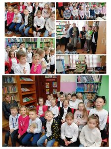 Kolaż zdjęć z pasowania na czytelnika